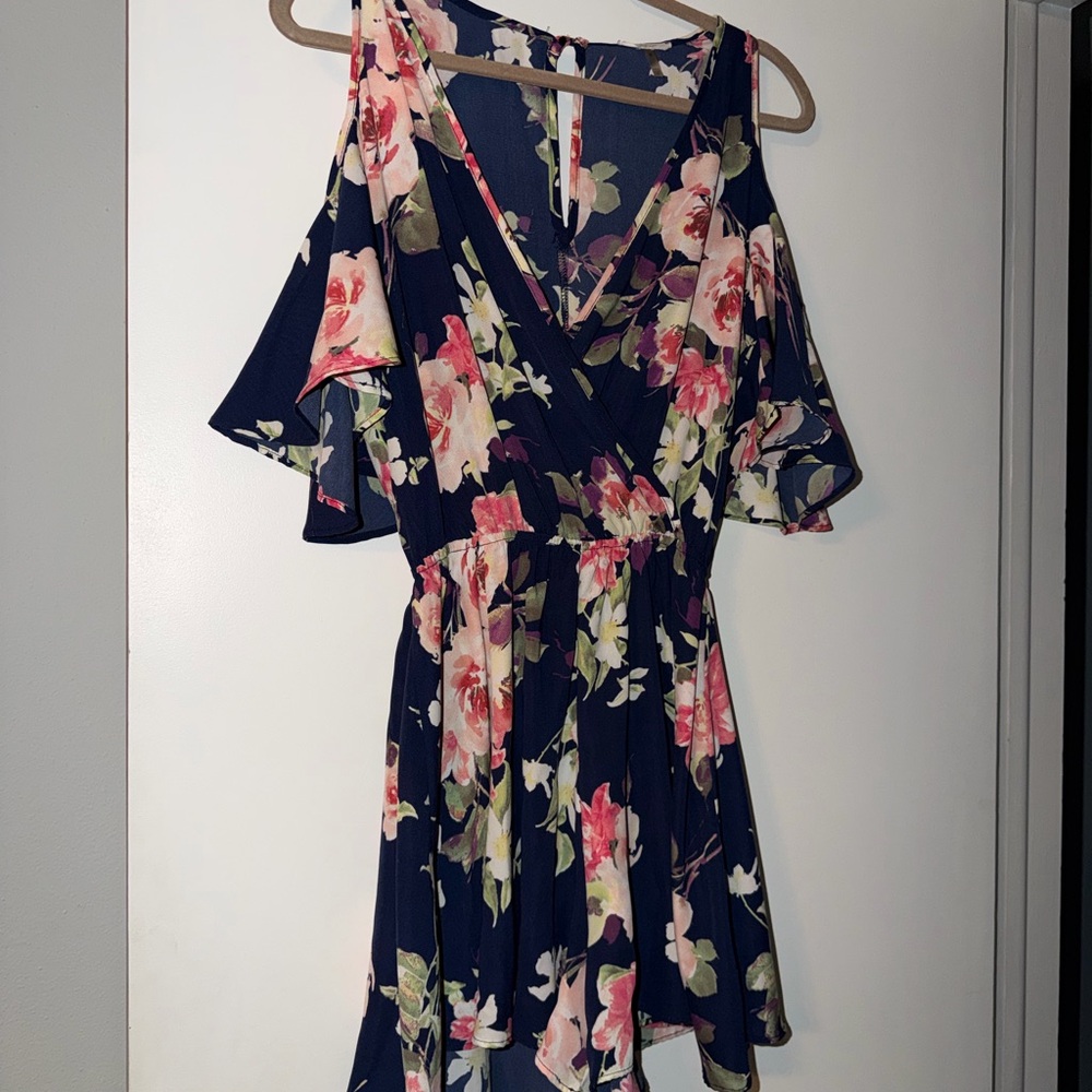 Floral Cold Shoulder Romper